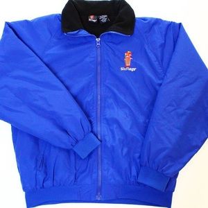 Six Flags Blue Zip Up Fleece Lined Employee Jacket